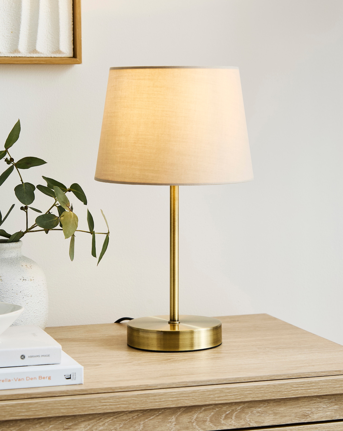 New In - Owen Cream and Brass Table Lamp