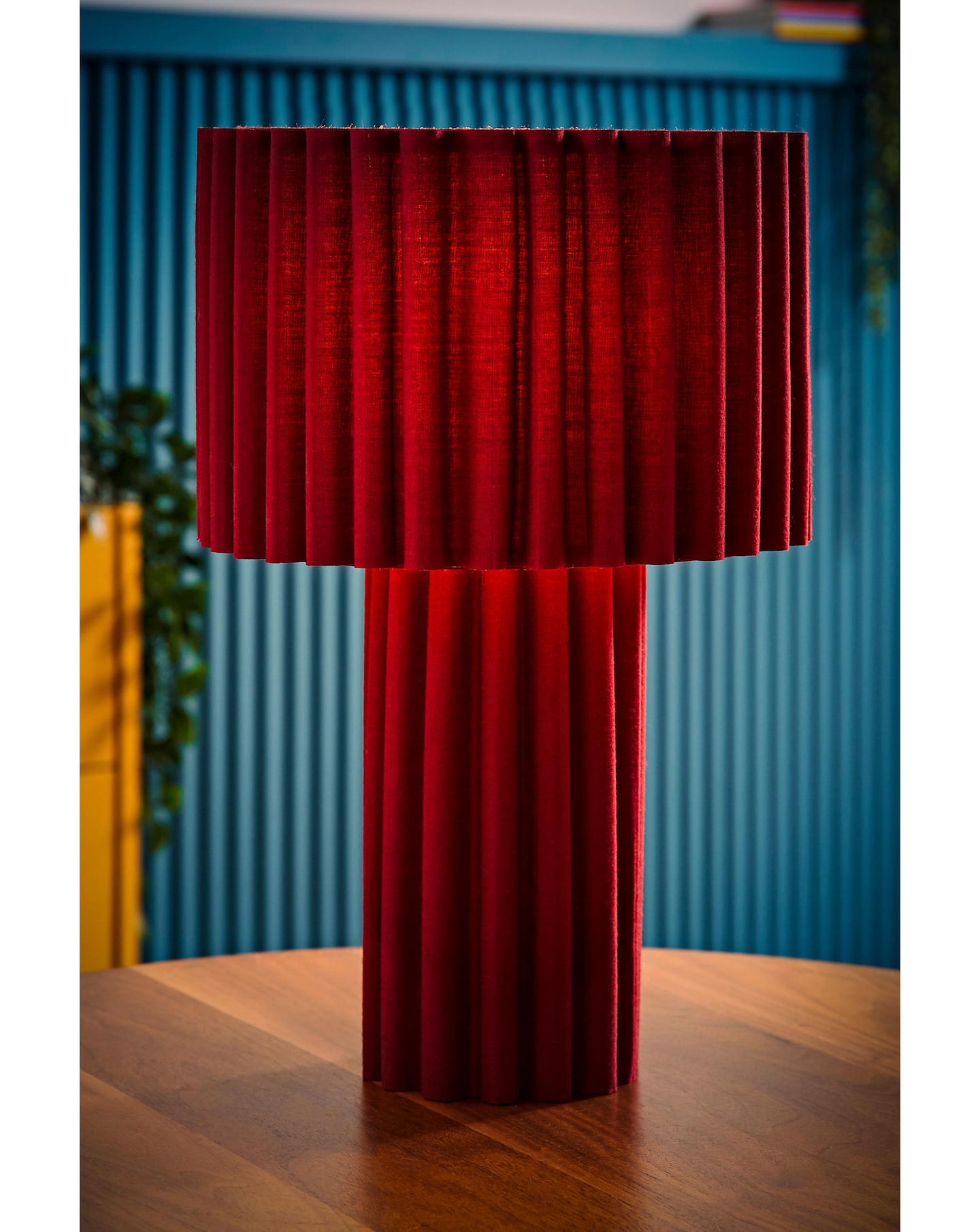 New In - Lenny Cherry Ribbed Table Lamp