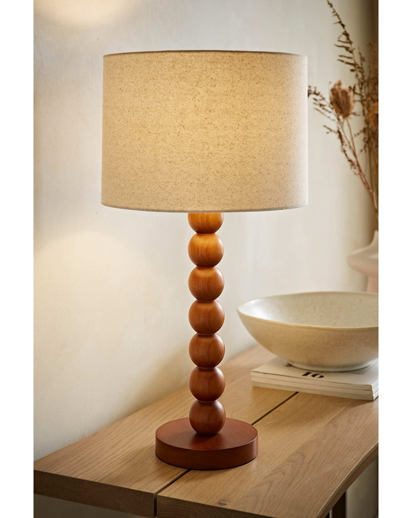 New In - Wyatt Wood Bobble Table Lamp