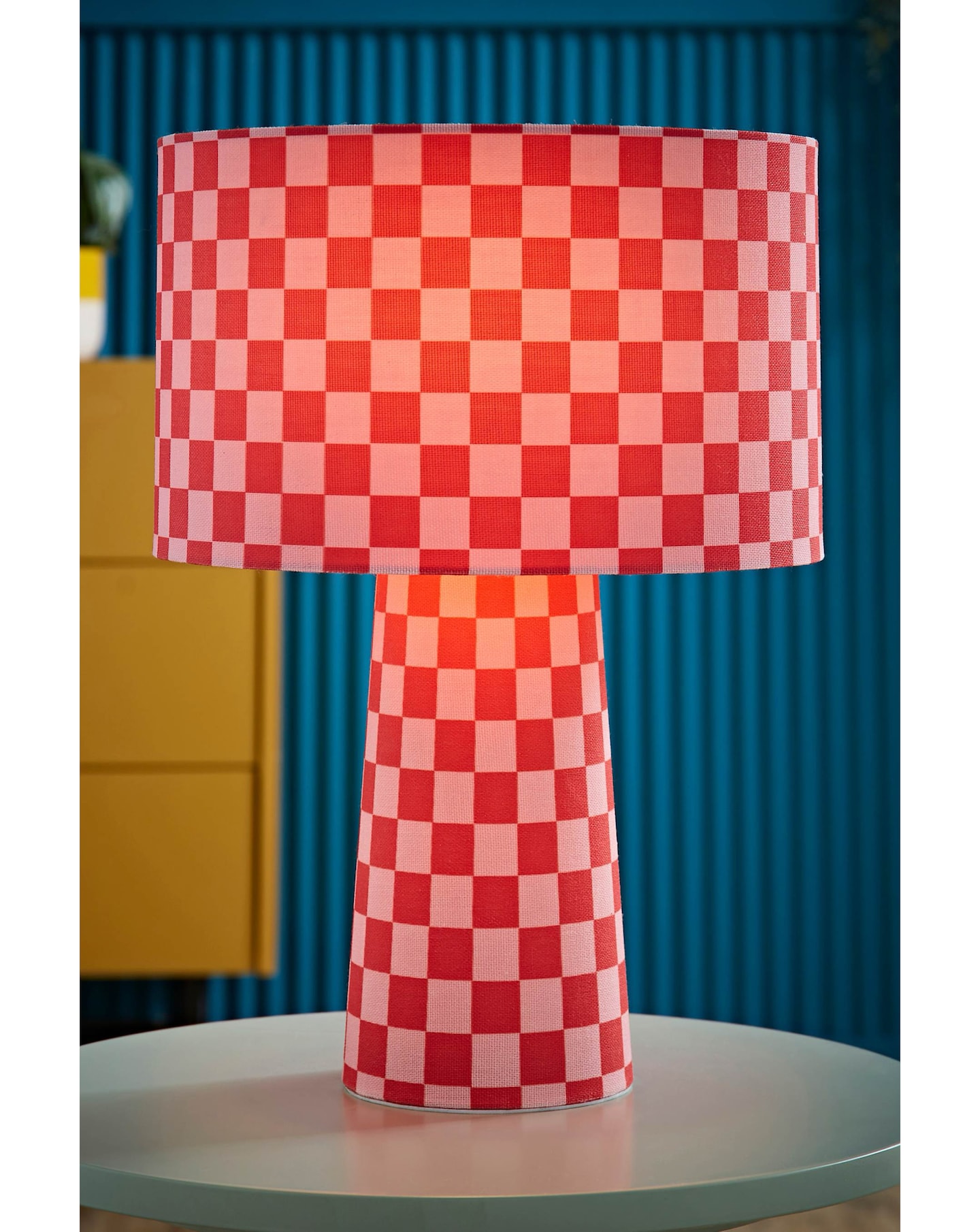 New In - Pritchard Pink Checker Table Lamp
