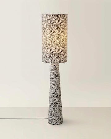 ValueLights Bertie Leopard Print Midi Floor Lamp