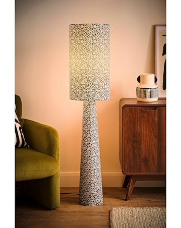 ValueLights Bertie Leopard Print Midi Floor Lamp