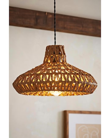 ValueLights Hamilton Weave Non Electric Pendant Shade Natural 35cm