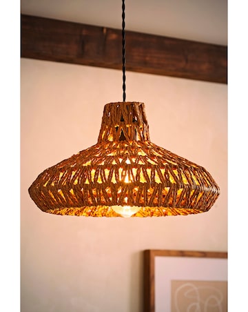 ValueLights Hamilton Weave Non Electric Pendant Shade Natural 35cm