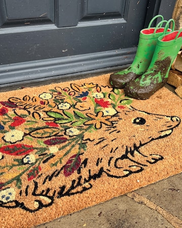 My Mat Floral Hedgehog Coir Doormat