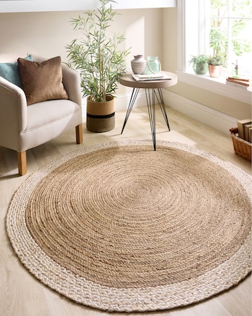 Jute Border Circle Rug