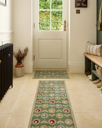 My Mat Nylon Indoor Pattern Floral Sage Runner