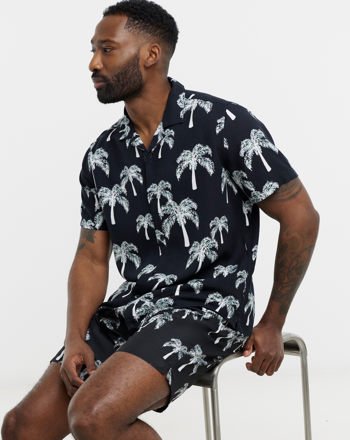 Mono Palm Print Co-ord Shirt