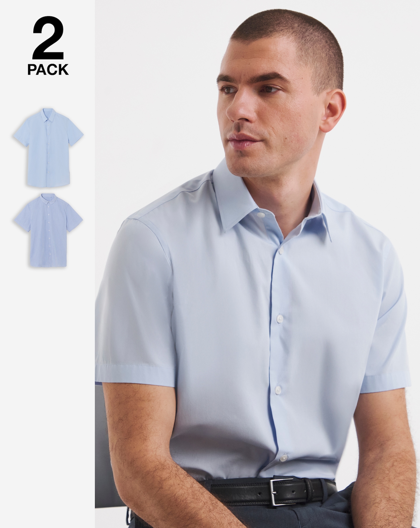 New In - 2 Pack Short Sleeve Formal Shirts