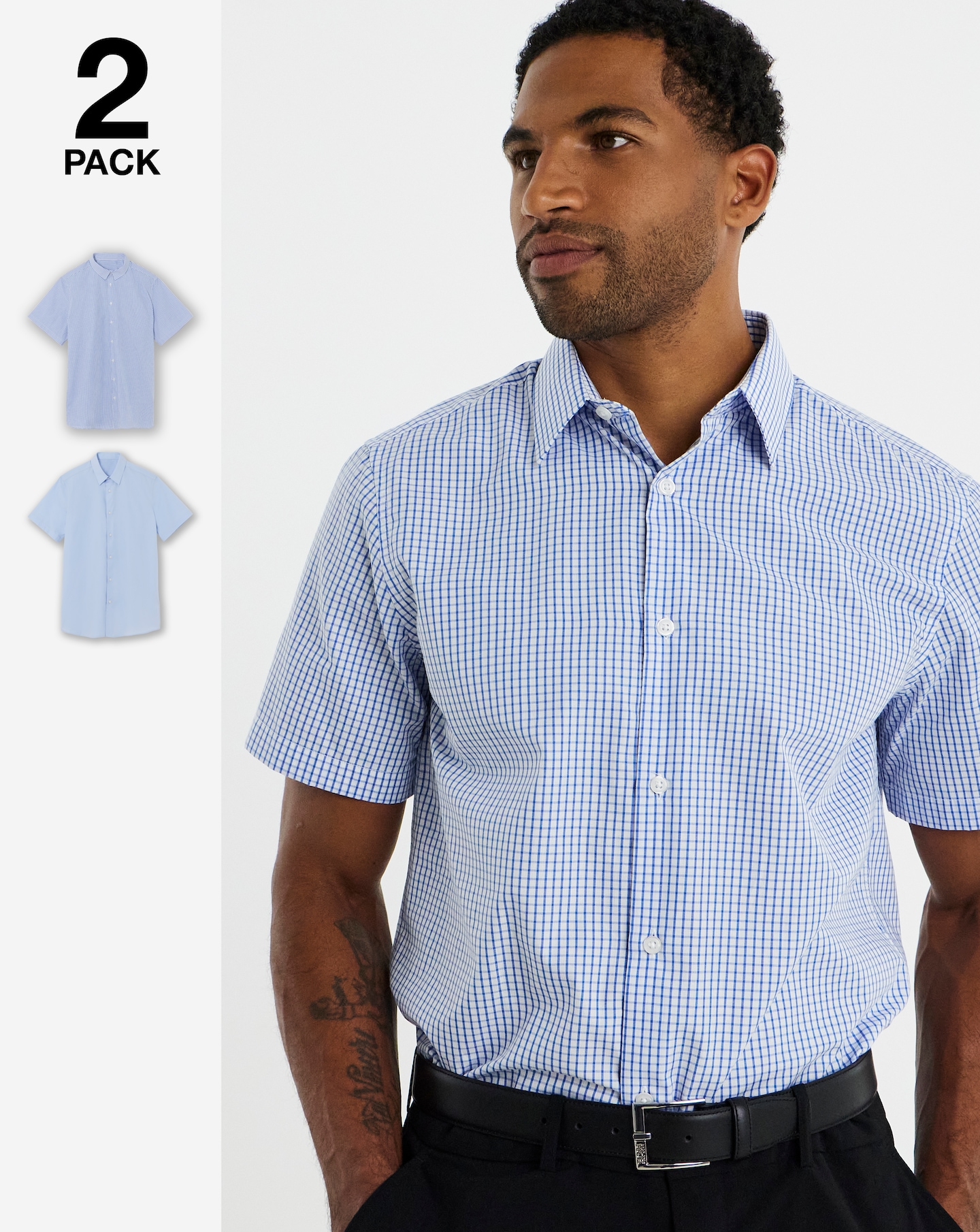 2 Pack Short Sleeve Formal Shirts