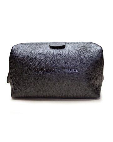 Raging Bull-Leather Wash Bag-Black