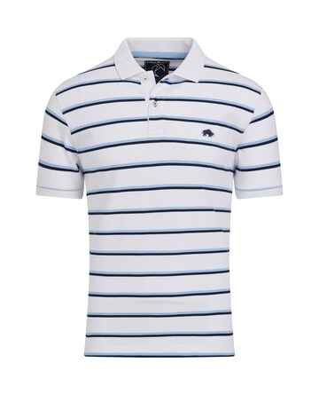Raging Bull Trio Stripe Polo White