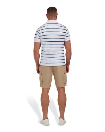 Raging Bull Trio Stripe Polo White