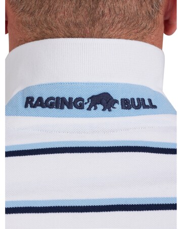 Raging Bull Trio Stripe Polo White