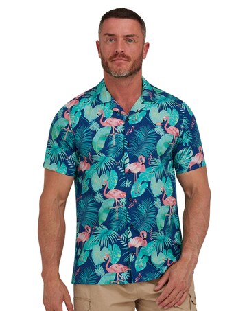 Raging Bull Flamingo Shirt Navy