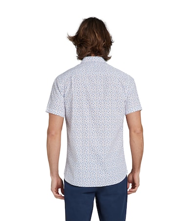 Raging Bull Micro Flower Print Shirt White