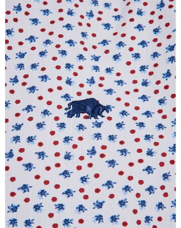 Raging Bull Micro Flower Print Shirt White