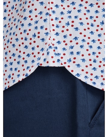 Raging Bull Micro Flower Print Shirt White