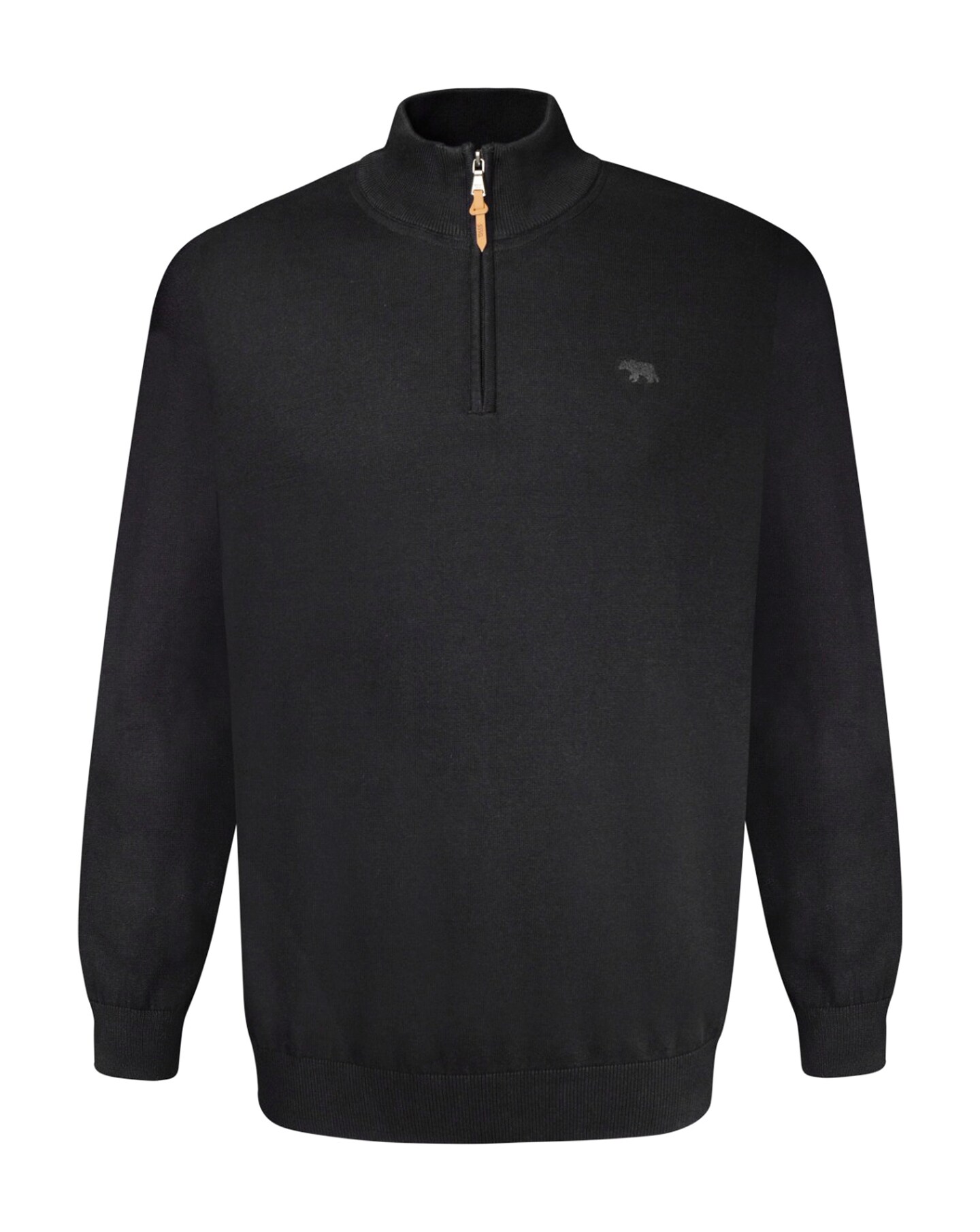 D555 GIUSEPPE 1Basic Black Quarter Zip Knitted Sweater Jacamo