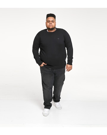 D555 Big & Tall Jovanni-1 Classic Crew Neck Sweater - Black
