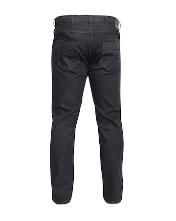 D555 Balfour Relaxed Comfort Fit Stretch Jeans With Elasticated Waist Black