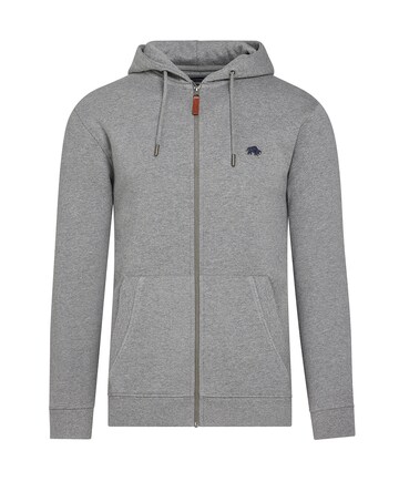Raging Bull Classic Zip Through Hoodie Grey Marl | Jacamo