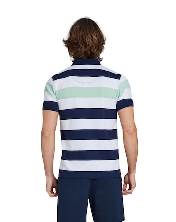Raging Bull Irregular Stripe Jersey Polo Apple Green
