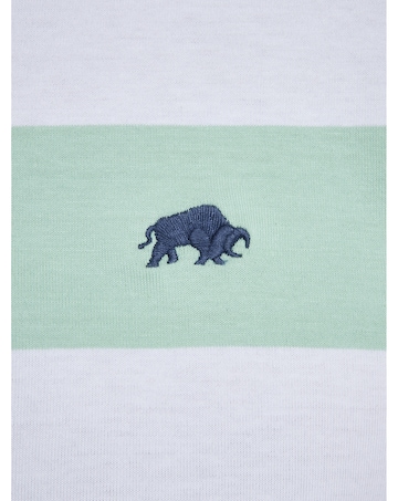 Raging Bull Irregular Stripe Jersey Polo Apple Green