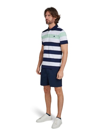 Raging Bull Irregular Stripe Jersey Polo Apple Green