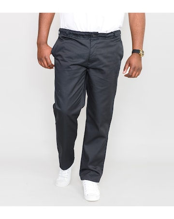 D555 Big & Tall Basilio Full Elastic Waist Rugby Trouser with Draw Cord - Black