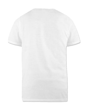 D555 Big & Tall Signature Premium Weight Combed Cotton V Neck T-Shirt - White