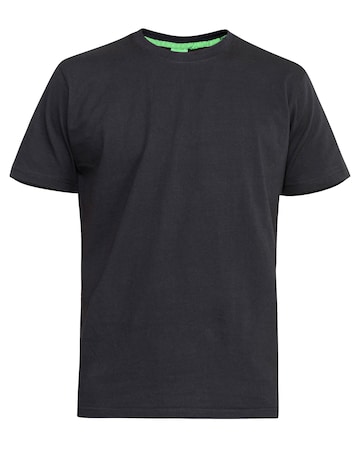 D555 Big & Tall Fenton Pack of 2 Crew Neck T-Shirt - Black/Navy