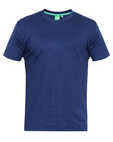 D555 Big & Tall Fenton Pack of 2 Crew Neck T-Shirt - Black/Navy