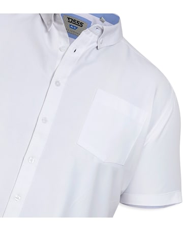 D555 James-WHITE Basic Oxford Short Sleeve Shirt