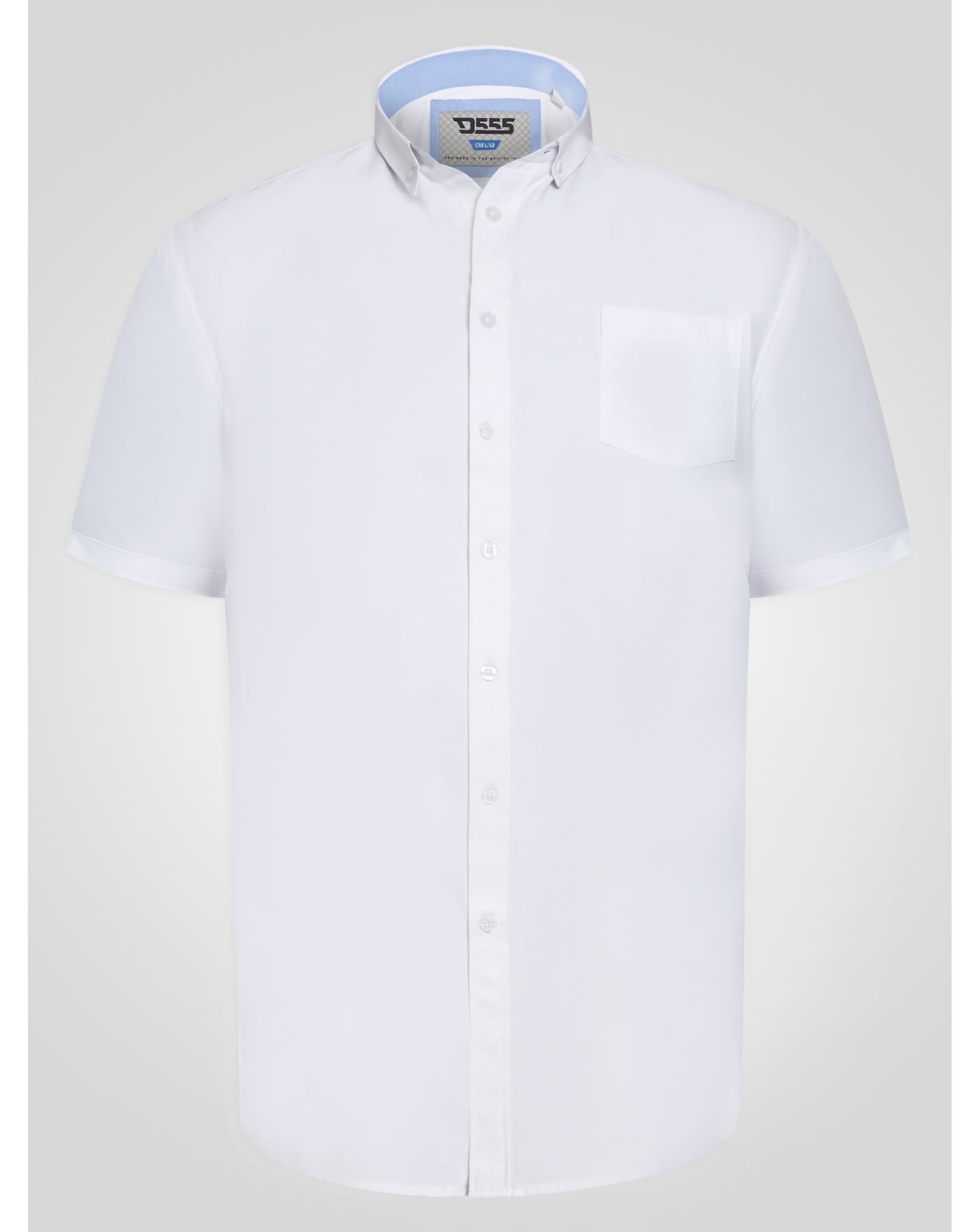D555 WHITE Oxford Short Sleeve Shirt
