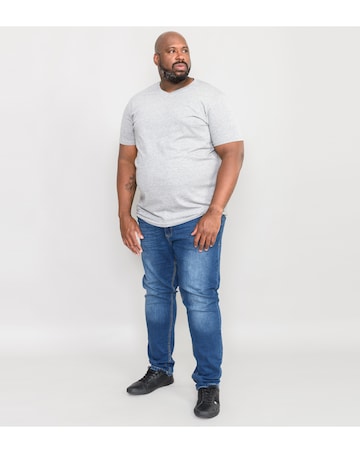 D555 Signature "V" Neck  Grey Premium Weight T-Shirt