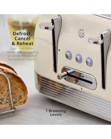 Swan Retro Revive 4 Slice Toaster Cream