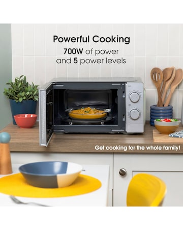 Abode 20 Litre Silver Manual Microwave