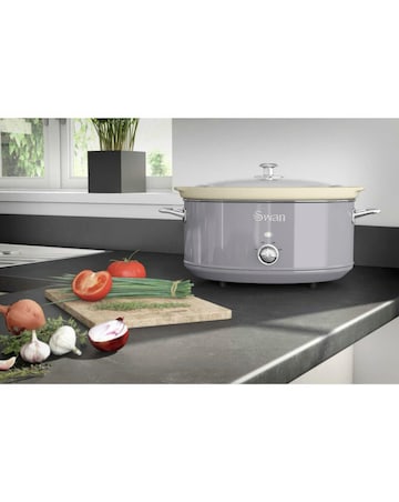 Swan 6.5L Slow Cooker - Retro Grey