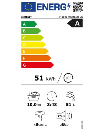 Indesit IP 1046 Push & Go Washing Machine - White + Install