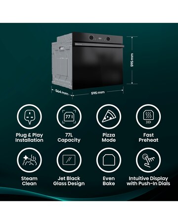 Hisense Hi2 Built In Electric Plug & Play Oven - Black
