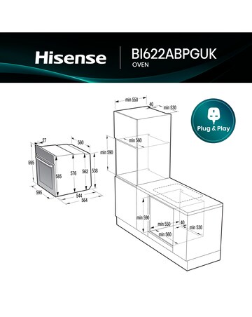 Hisense Hi2 Built In Electric Plug & Play Oven - Black