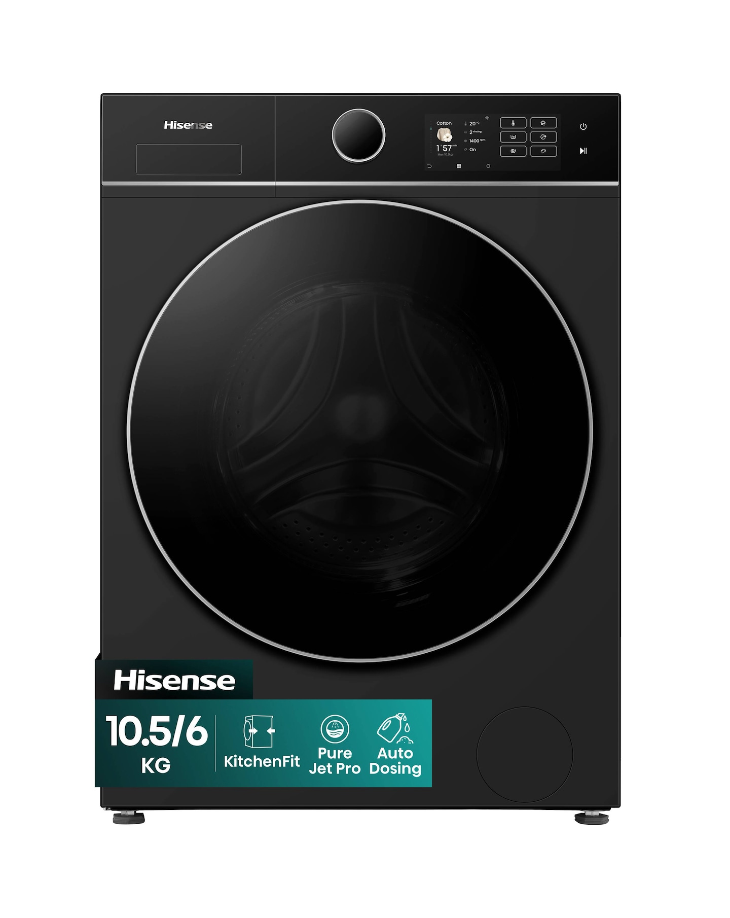 New In - Hisense WD5I1045BBQ Black
