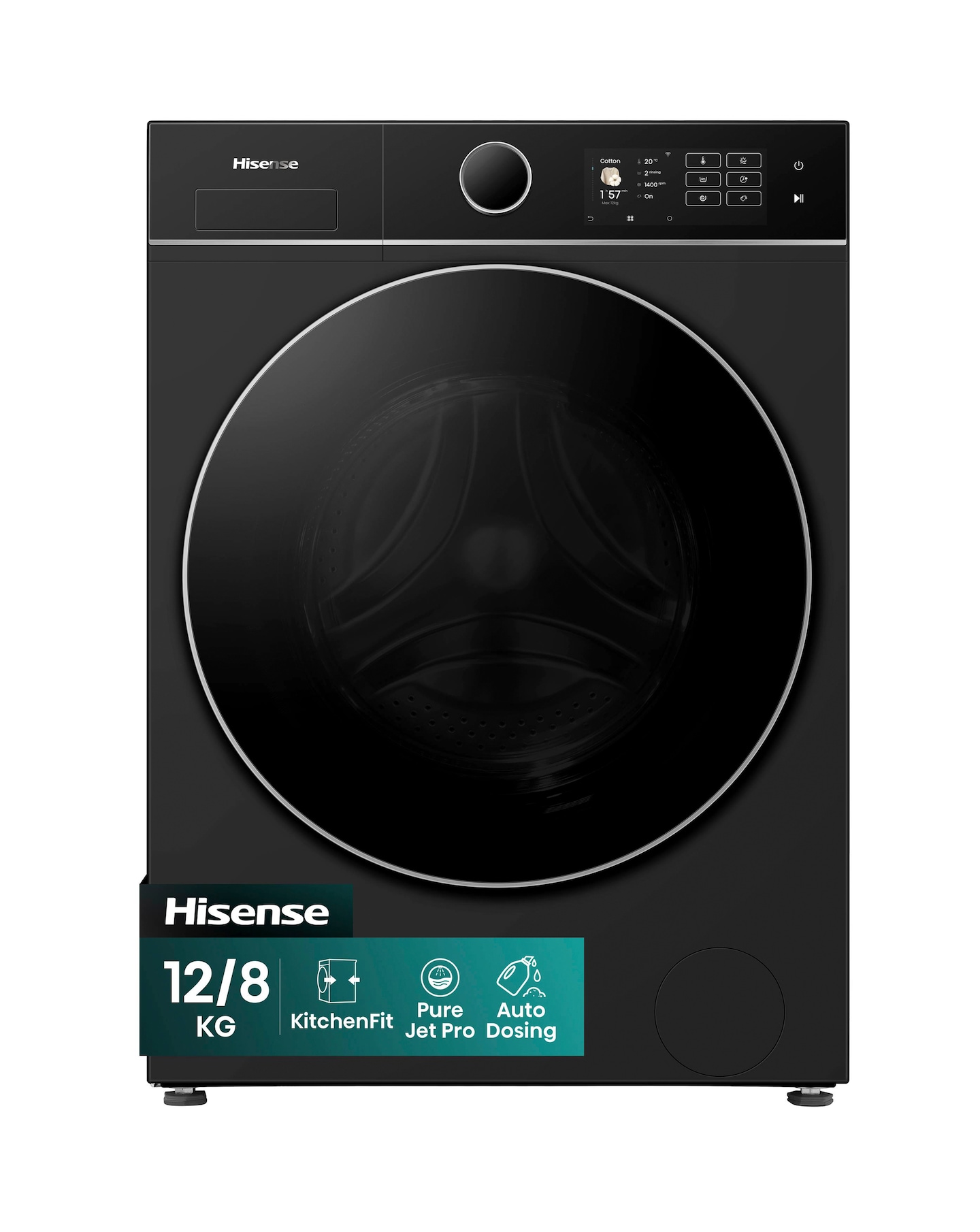 New In - Hisense WD5I1245BBR Black