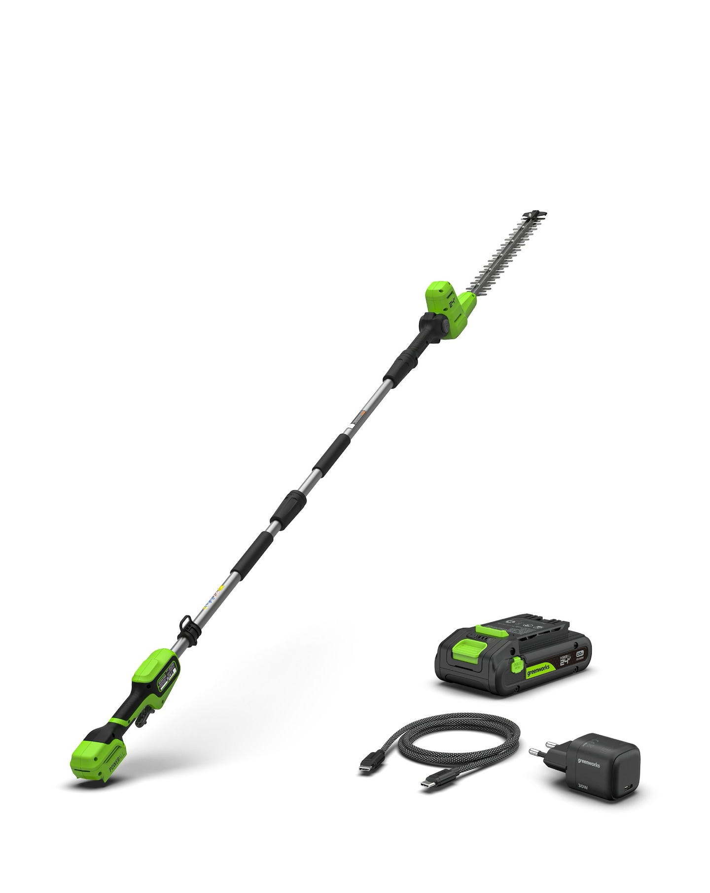 New In - Greenworks Cordless Pole Hedge Trimmer