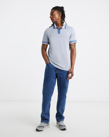 Tipped Jacquard Pique Polo Shirt Long