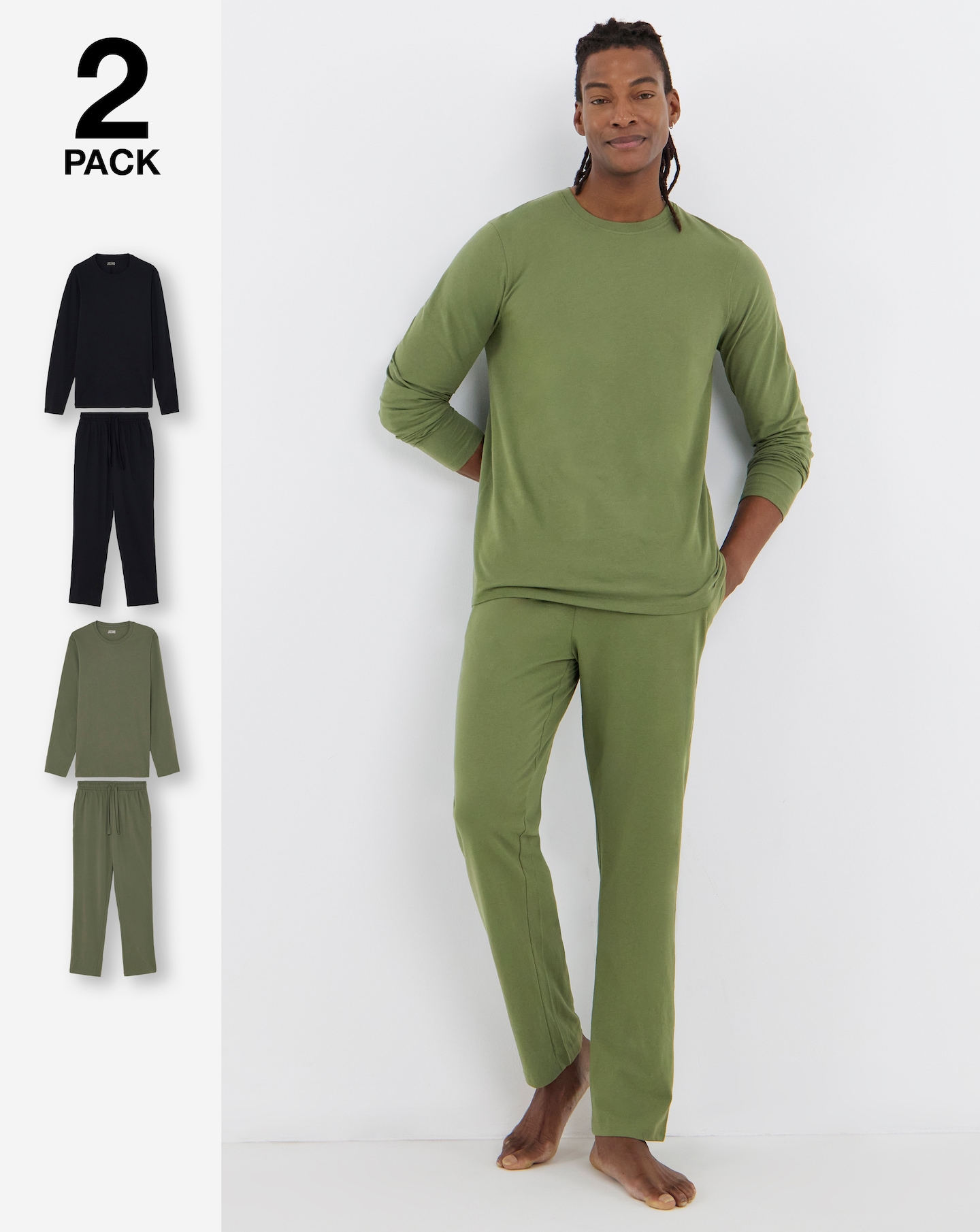 New In - 2 Pack Long Sleeve Open Hem PJs
