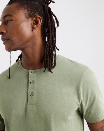 Marl Grandad T-Shirt And Short PJ Set