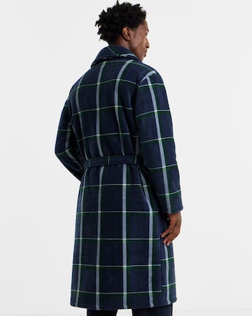 Check Borg Lined Fleece Dressing Gown