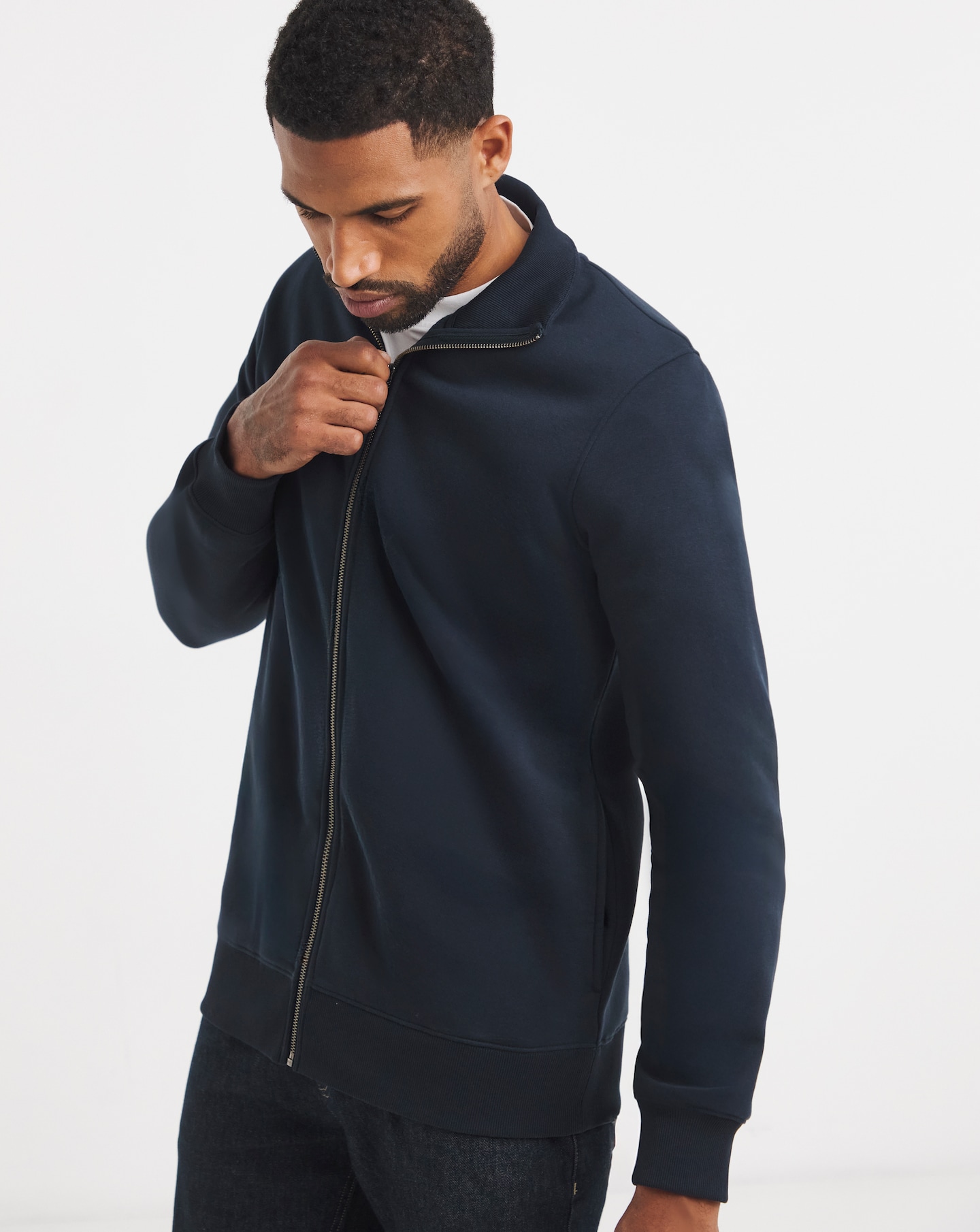 New In - Full Zip Funnel Neck Sweatshirt Long